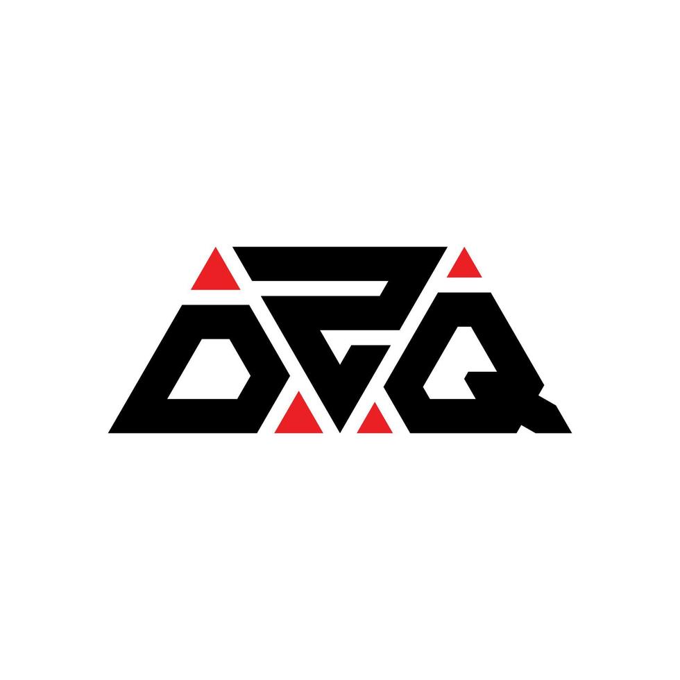 DZQ triangle letter logo design with triangle shape. DZQ triangle logo design monogram. DZQ triangle vector logo template with red color. DZQ triangular logo Simple, Elegant, and Luxurious Logo. DZQ