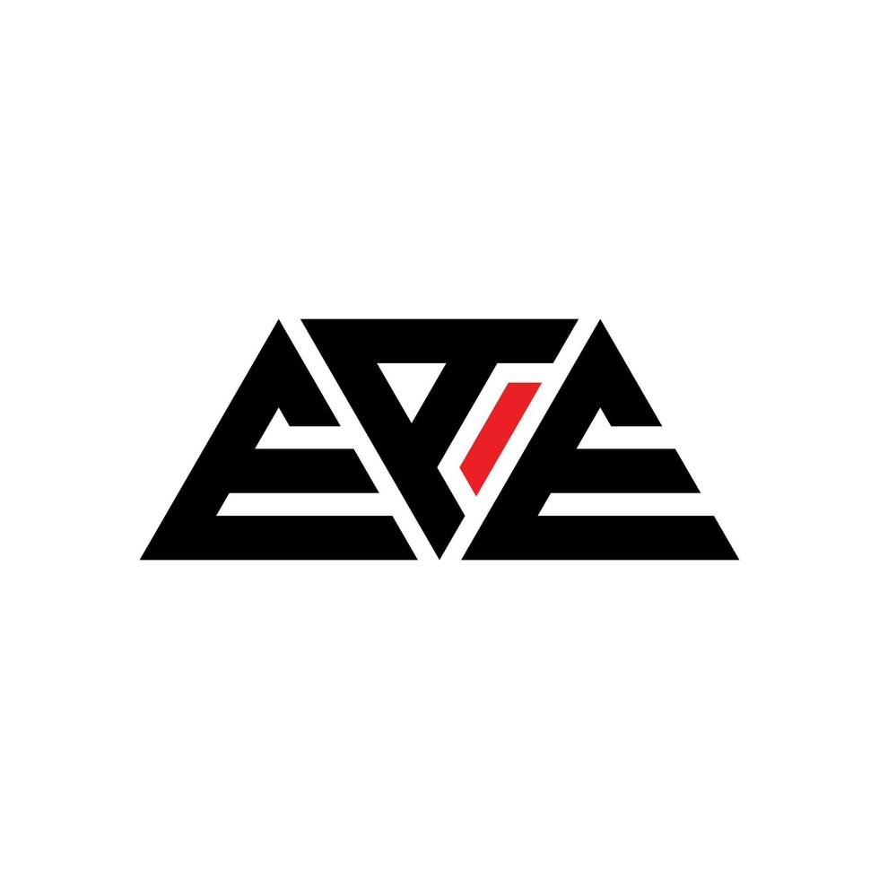EAE triangle letter logo design with triangle shape. EAE triangle logo design monogram. EAE triangle vector logo template with red color. EAE triangular logo Simple, Elegant, and Luxurious Logo. EAE