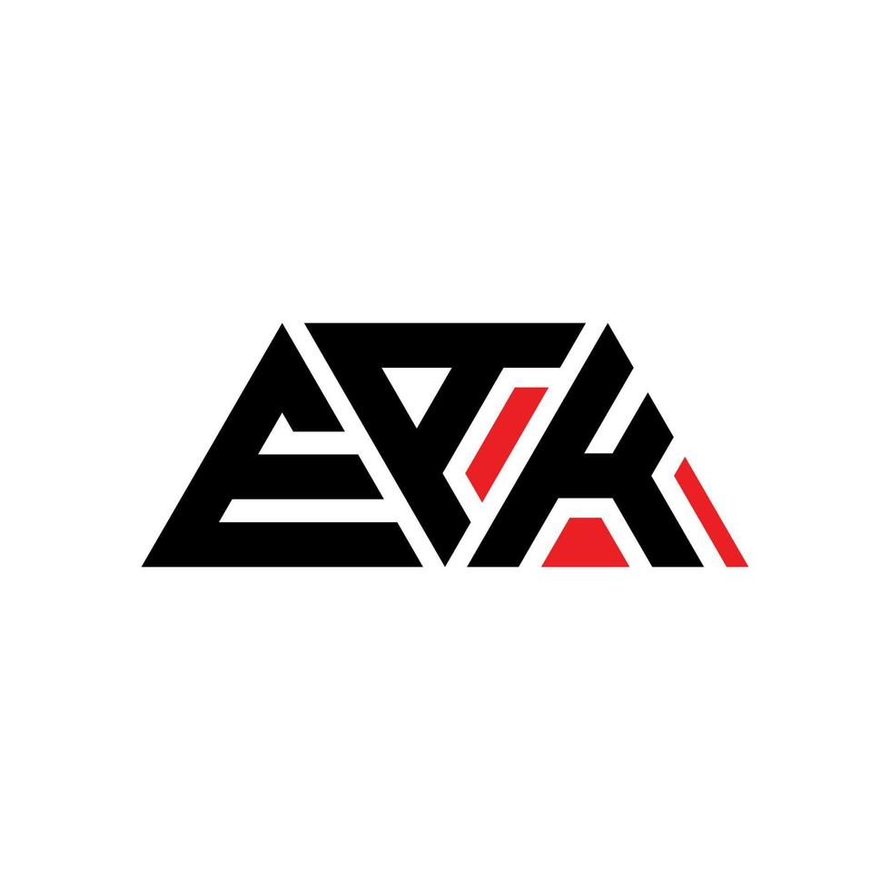 diseño de logotipo de letra triangular eak con forma de triángulo. monograma de diseño de logotipo de triángulo eak. plantilla de logotipo de vector de triángulo eak con color rojo. logotipo triangular eak logotipo simple, elegante y lujoso. pico