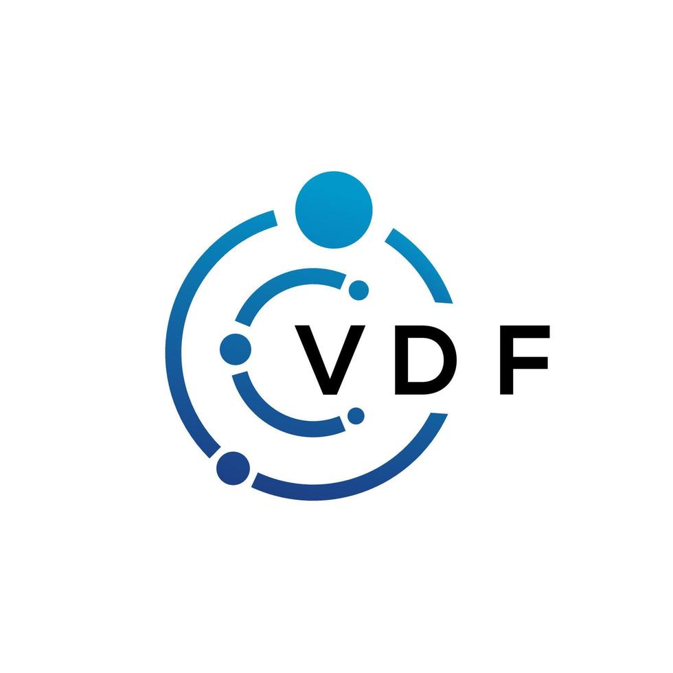 Diseño de logotipo de tecnología de letras vdf sobre fondo blanco. vdf creative initials letter it concepto de logotipo. diseño de letras vdf. vector