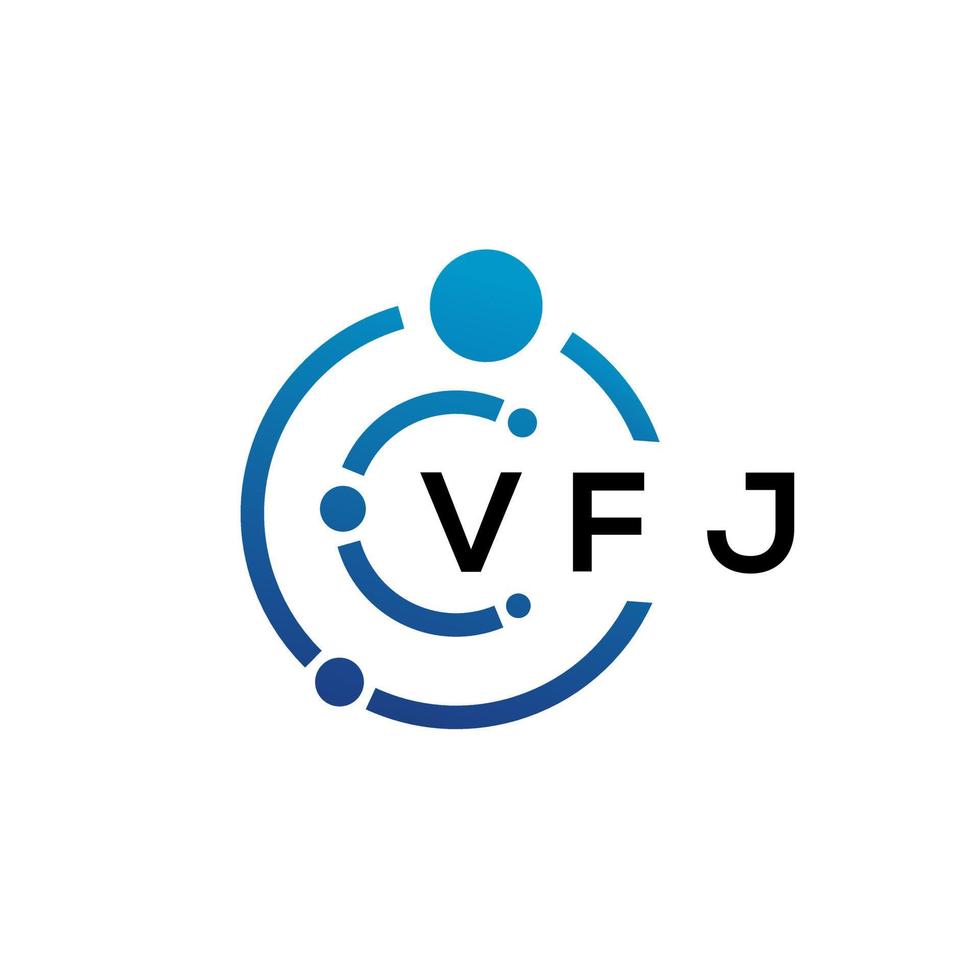 Diseño de logotipo de tecnología de letras vfj sobre fondo blanco. vfj creative initials letter it logo concepto. diseño de letras vfj. vector