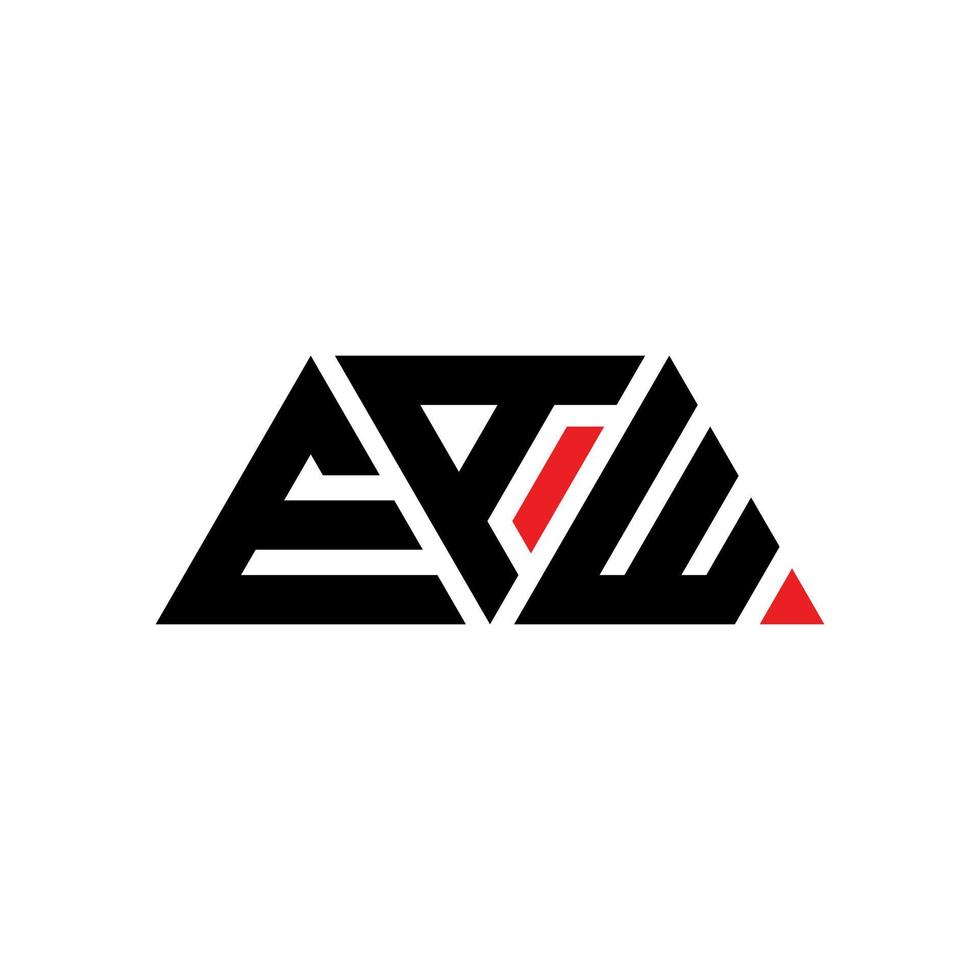 EAW triangle letter logo design with triangle shape. EAW triangle logo design monogram. EAW triangle vector logo template with red color. EAW triangular logo Simple, Elegant, and Luxurious Logo. EAW