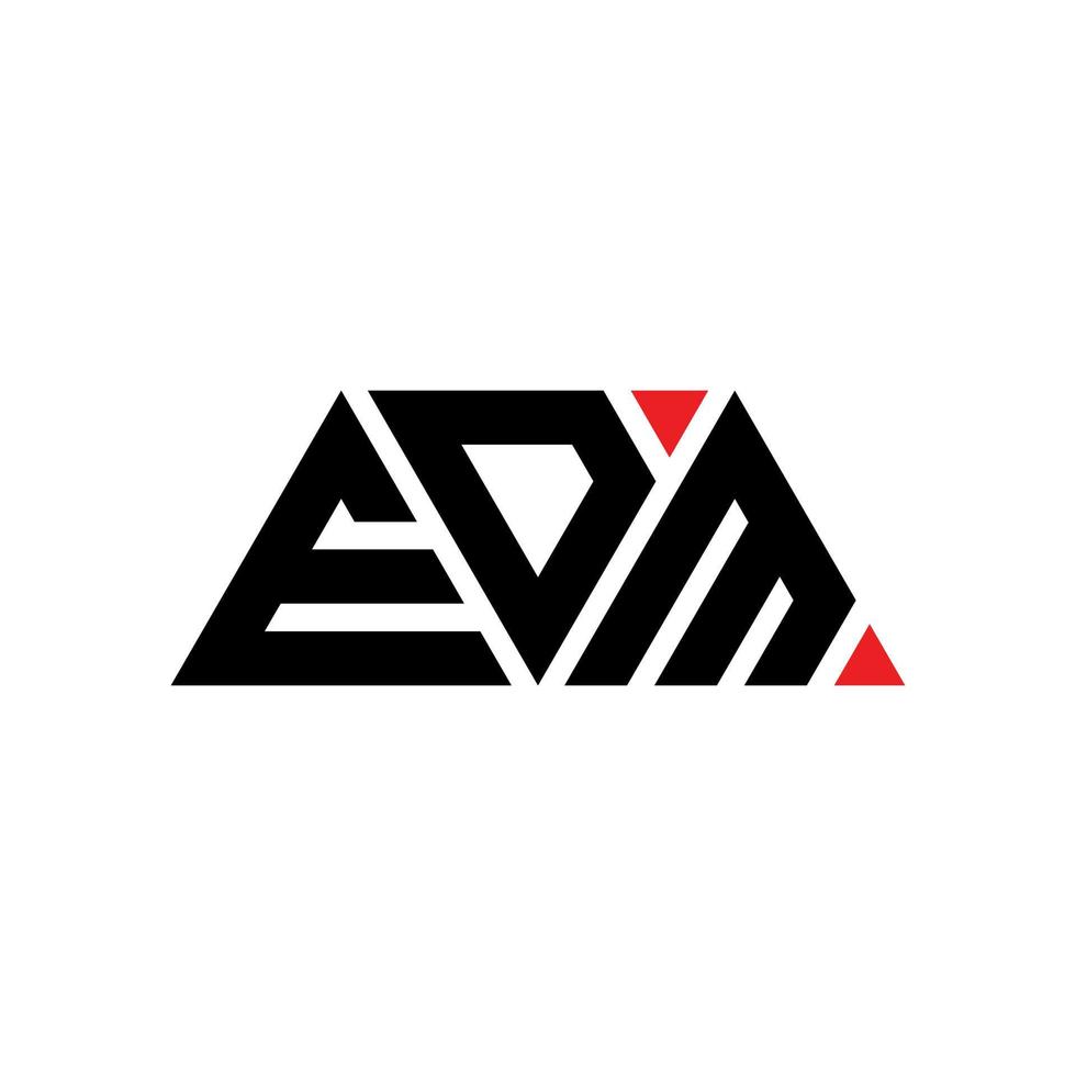 EDM triangle letter logo design with triangle shape. EDM triangle logo design monogram. EDM triangle vector logo template with red color. EDM triangular logo Simple, Elegant, and Luxurious Logo. EDM