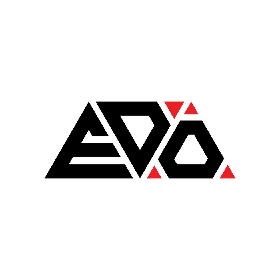 EDO triangle letter logo design with triangle shape. EDO triangle logo design monogram. EDO triangle vector logo template with red color. EDO triangular logo Simple, Elegant, and Luxurious Logo. EDO