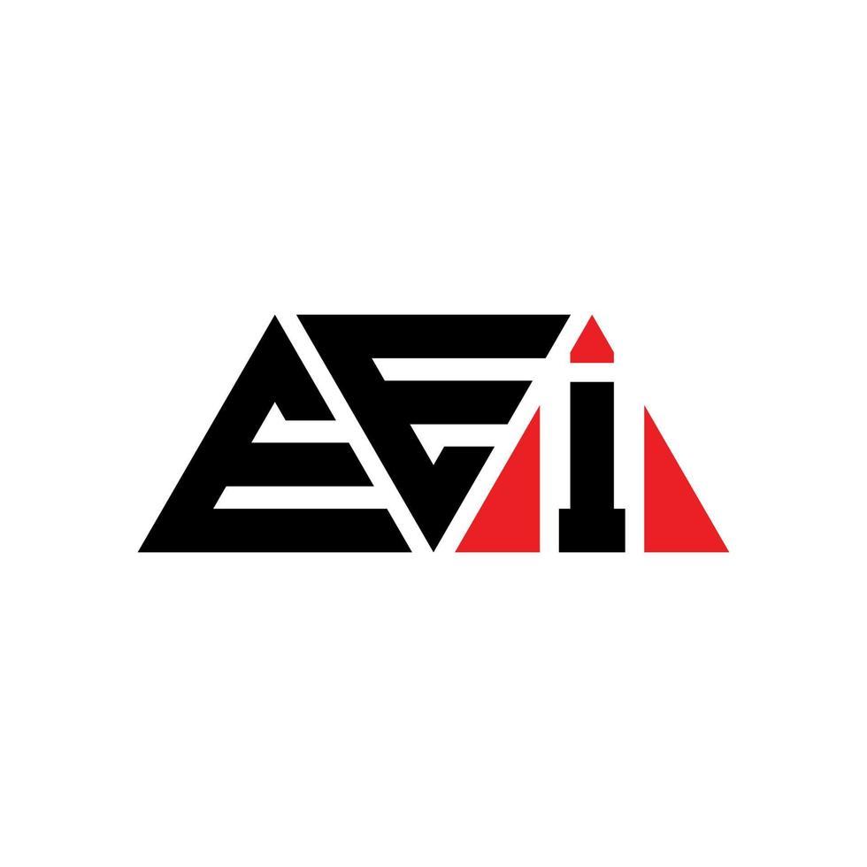 EEI triangle letter logo design with triangle shape. EEI triangle logo design monogram. EEI triangle vector logo template with red color. EEI triangular logo Simple, Elegant, and Luxurious Logo. EEI