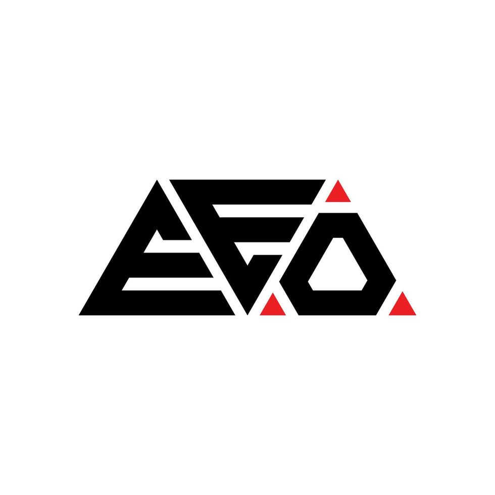 diseño de logotipo de letra triangular eeo con forma de triángulo. monograma de diseño del logotipo del triángulo eeo. plantilla de logotipo de vector de triángulo eeo con color rojo. logotipo triangular eeo logotipo simple, elegante y lujoso. eo