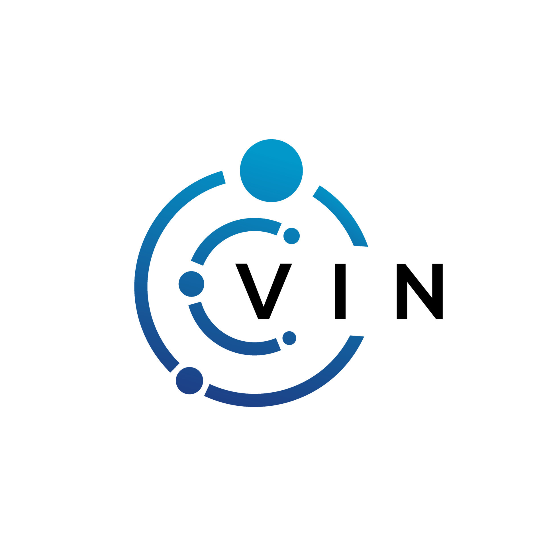 VIN letter technology logo design on white background. VIN creative