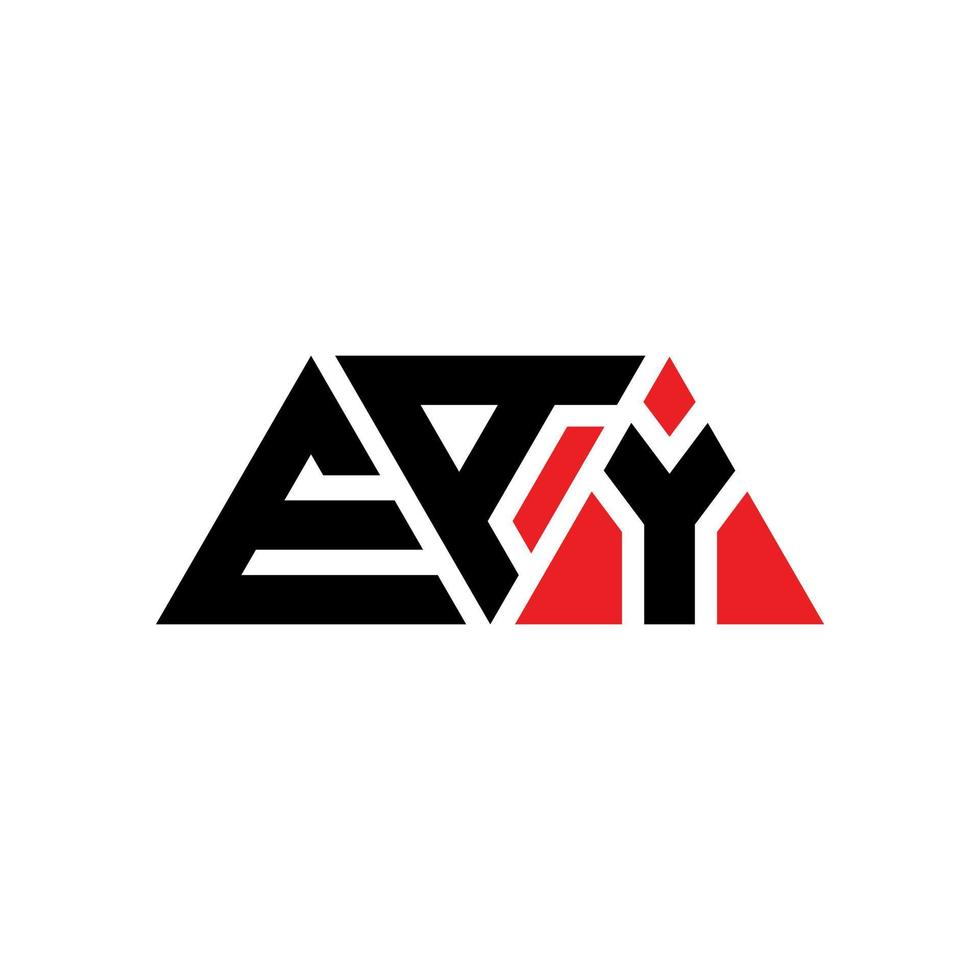 EAY triangle letter logo design with triangle shape. EAY triangle logo design monogram. EAY triangle vector logo template with red color. EAY triangular logo Simple, Elegant, and Luxurious Logo. EAY