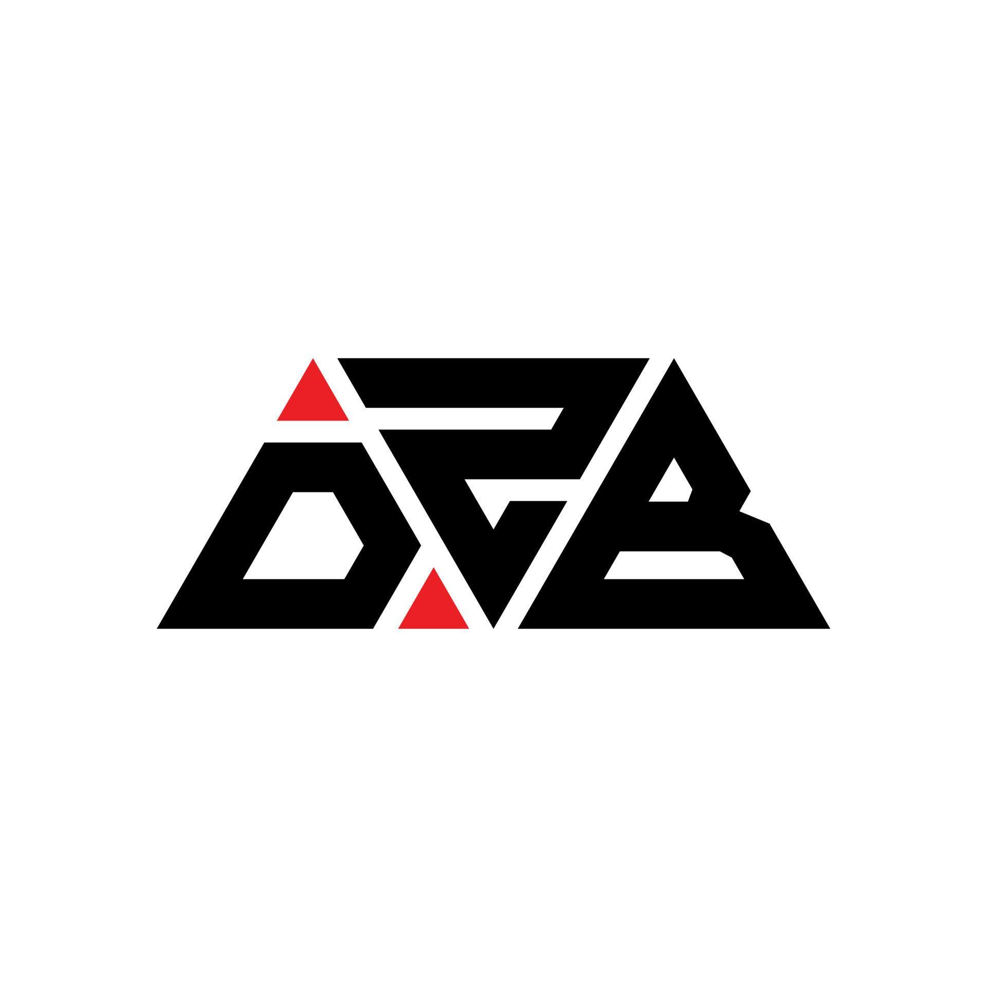 DZB triangle letter logo design with triangle shape DZB triangle logo