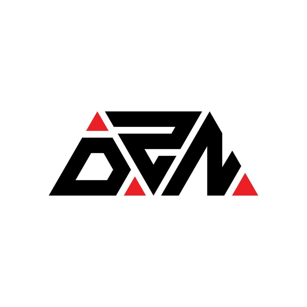 DZN triangle letter logo design with triangle shape. DZN triangle logo design monogram. DZN triangle vector logo template with red color. DZN triangular logo Simple, Elegant, and Luxurious Logo. DZN