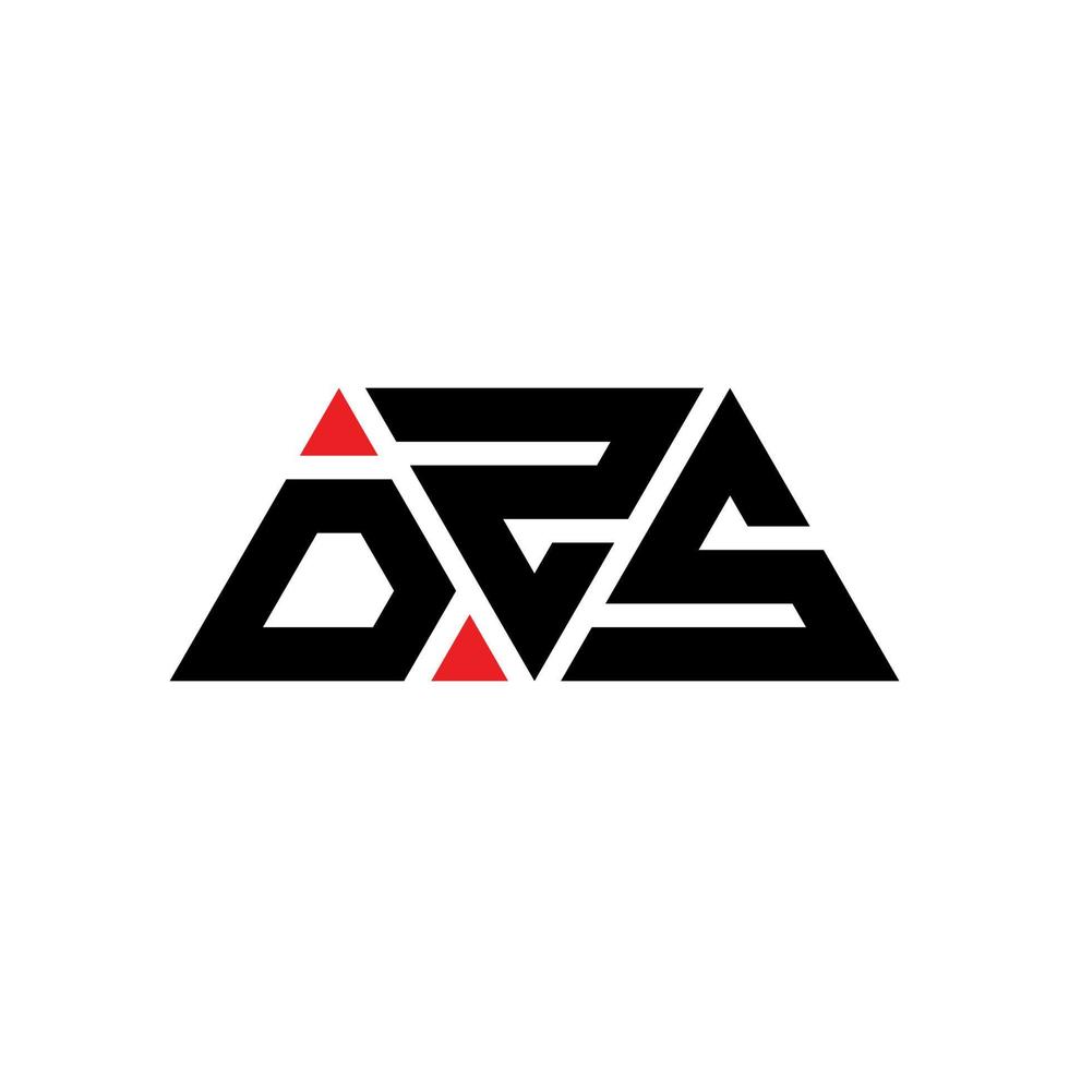 DZS triangle letter logo design with triangle shape. DZS triangle logo design monogram. DZS triangle vector logo template with red color. DZS triangular logo Simple, Elegant, and Luxurious Logo. DZS