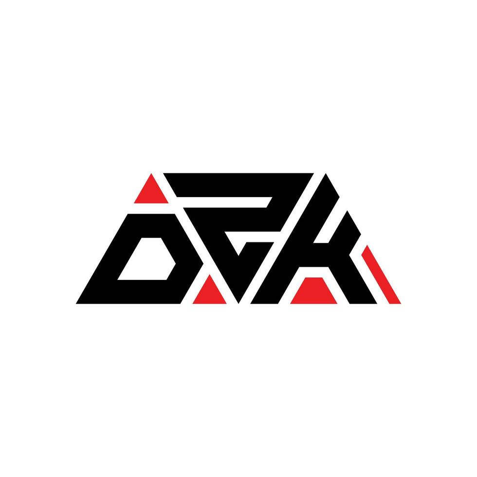 diseño de logotipo de letra de triángulo dzk con forma de triángulo. monograma de diseño del logotipo del triángulo dzk. plantilla de logotipo de vector de triángulo dzk con color rojo. logotipo triangular dzk logotipo simple, elegante y lujoso. dzk