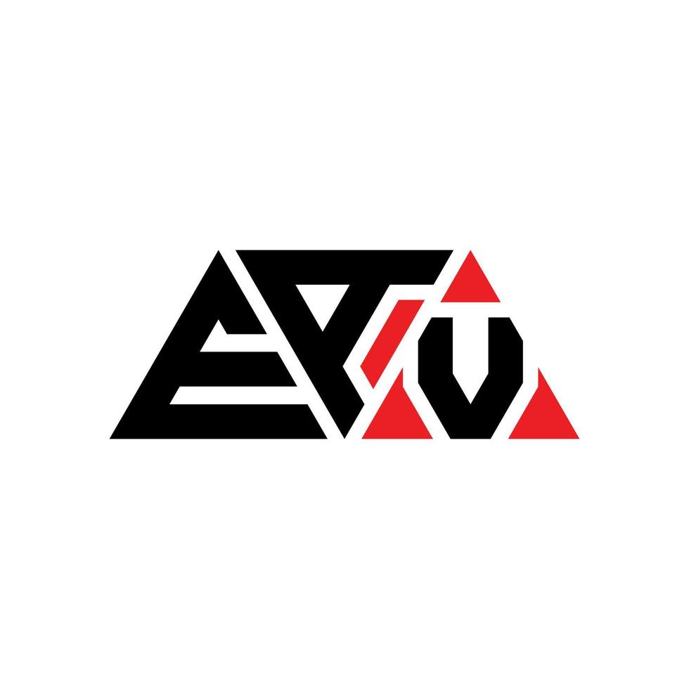EAV triangle letter logo design with triangle shape. EAV triangle logo design monogram. EAV triangle vector logo template with red color. EAV triangular logo Simple, Elegant, and Luxurious Logo. EAV