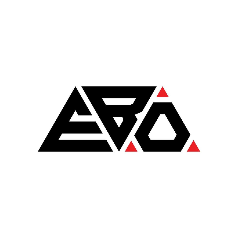 diseño de logotipo de letra de triángulo ebo con forma de triángulo. monograma de diseño del logotipo del triángulo ebo. plantilla de logotipo de vector de triángulo ebo con color rojo. logotipo triangular de ebo logotipo simple, elegante y lujoso. ebo