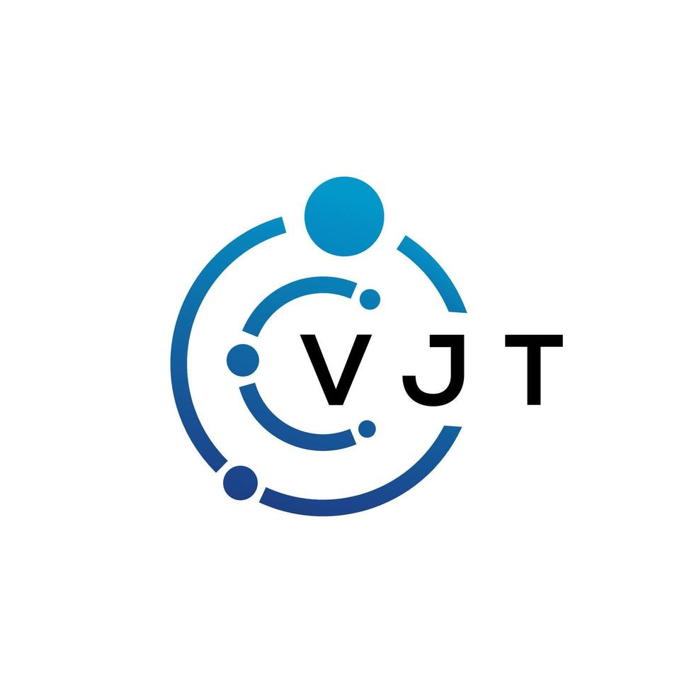 Diseño de logotipo de tecnología de letras vjt sobre fondo blanco. vjt creative initials letter it logo concepto. diseño de letras vjt. vector