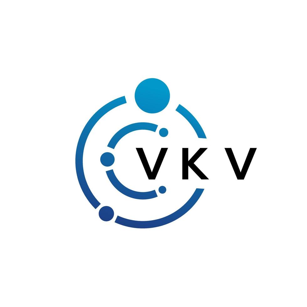 Diseño de logotipo de tecnología de letras vkv sobre fondo blanco. vkv iniciales creativas letra concepto de logotipo. diseño de letras vkv. vector