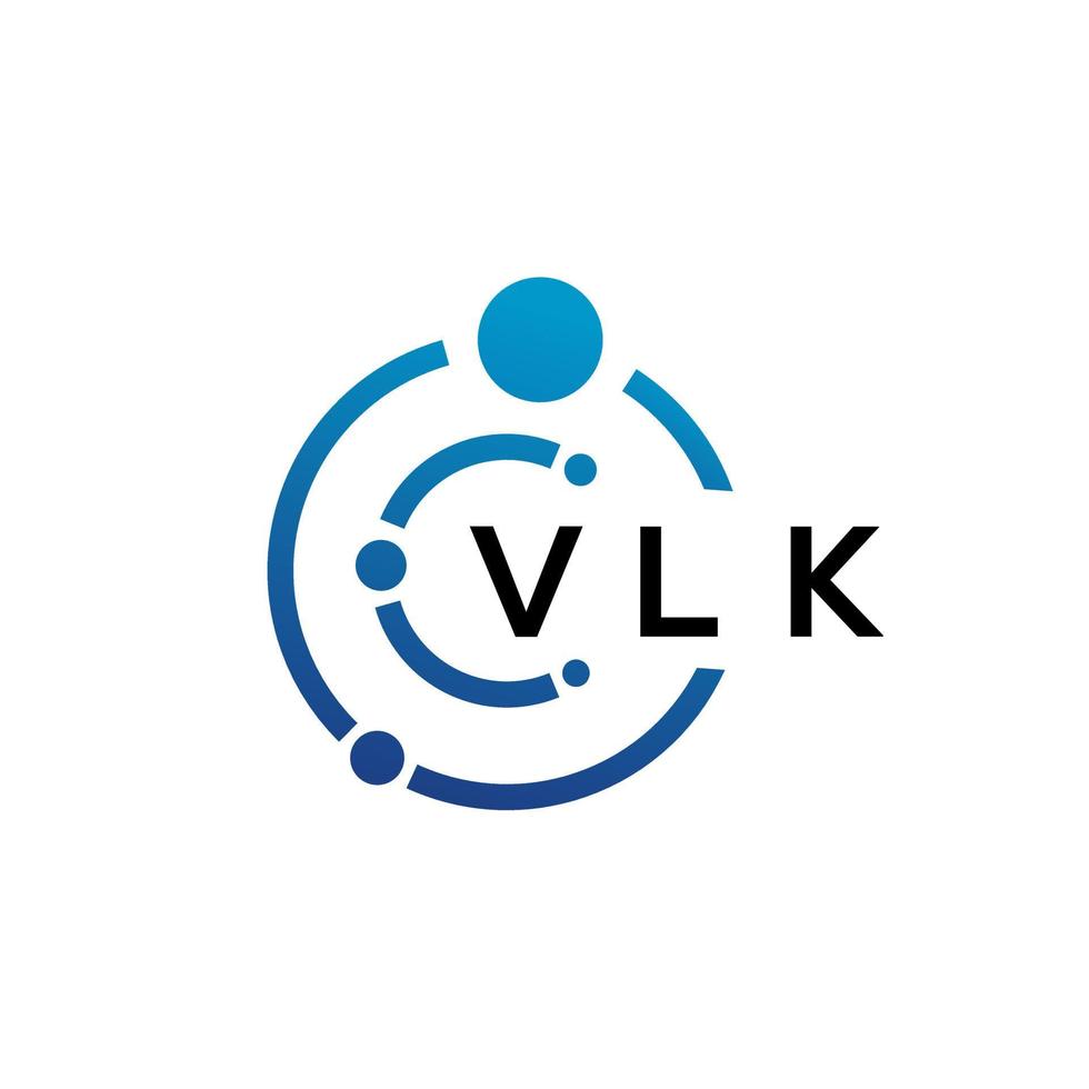 Diseño de logotipo de tecnología de letra vlk sobre fondo blanco. vlk creative initials letter it concepto de logotipo. diseño de letras vlk. vector