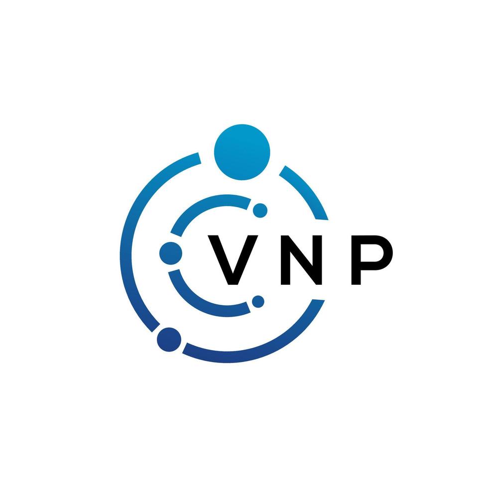 VNP letter technology logo design on white background. VNP creative initials letter IT logo concept. VNP letter design. vector