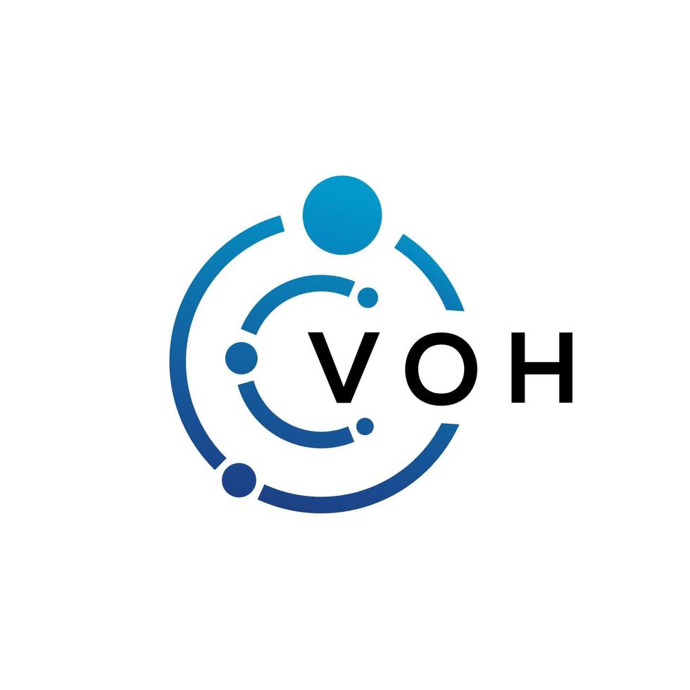diseño de logotipo de tecnología de letras voh sobre fondo blanco. voh creative initials letter it logo concepto. diseño de letra voh. vector