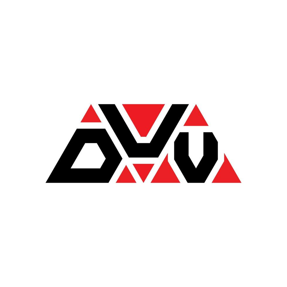 DUV triangle letter logo design with triangle shape. DUV triangle logo design monogram. DUV triangle vector logo template with red color. DUV triangular logo Simple, Elegant, and Luxurious Logo. DUV
