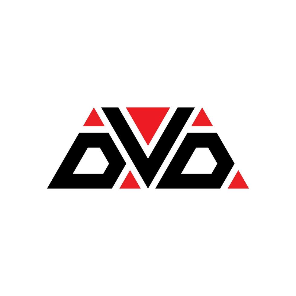 diseño de logotipo de letra de triángulo de dvd con forma de triángulo. monograma de diseño de logotipo de triángulo de dvd. plantilla de logotipo de vector de triángulo de dvd con color rojo. logotipo triangular de dvd logotipo simple, elegante y lujoso. DVD