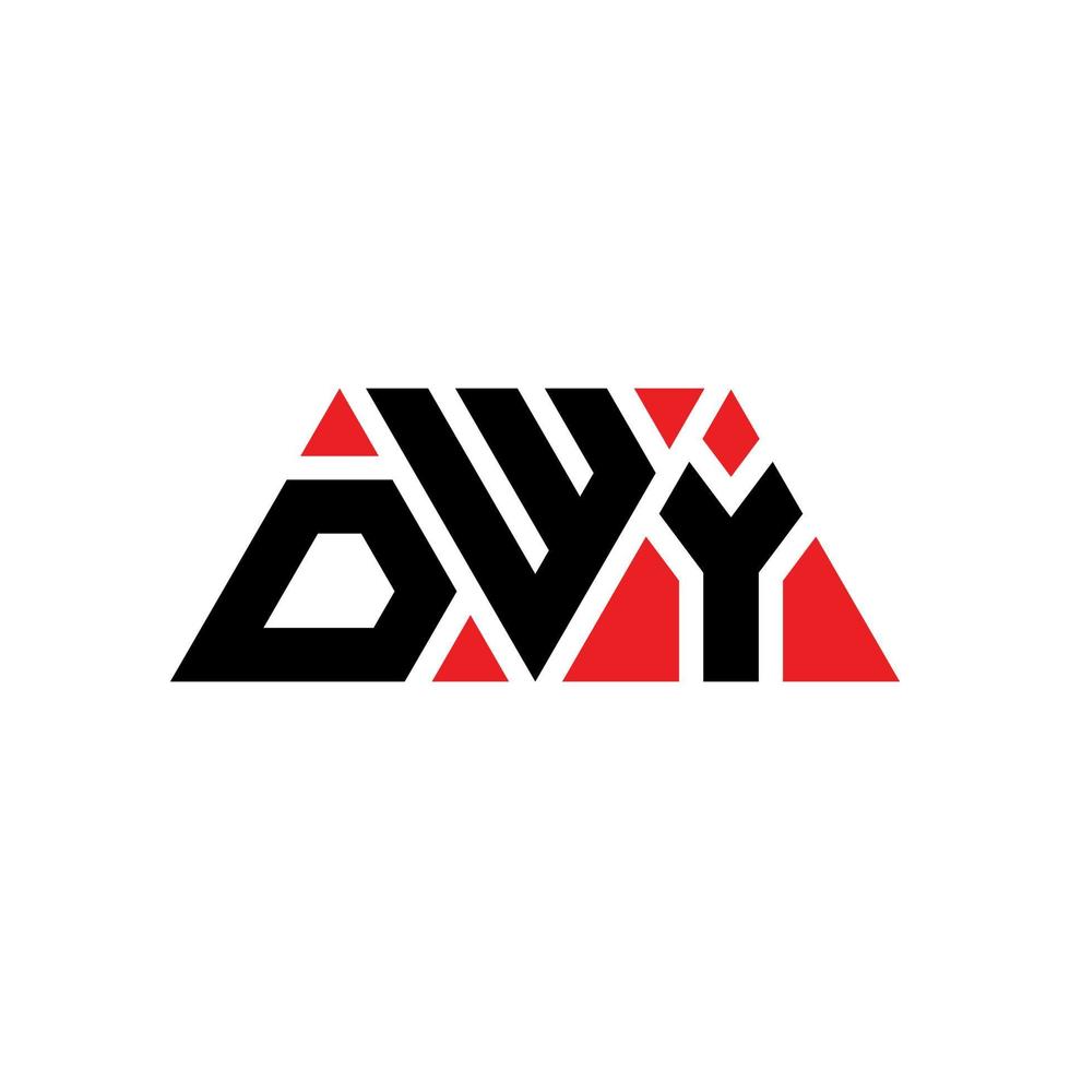 diseño de logotipo de letra de triángulo dwy con forma de triángulo. monograma de diseño de logotipo de triángulo dwy. plantilla de logotipo de vector de triángulo dwy con color rojo. logotipo triangular dwy logotipo simple, elegante y lujoso. dwy