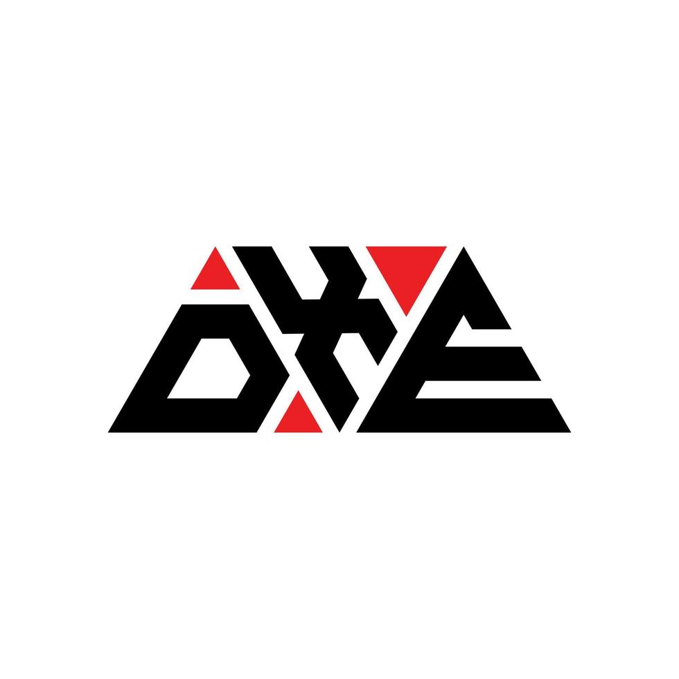 diseño de logotipo de letra de triángulo dxe con forma de triángulo. monograma de diseño del logotipo del triángulo dxe. plantilla de logotipo de vector de triángulo dxe con color rojo. logotipo triangular dxe logotipo simple, elegante y lujoso. dxe