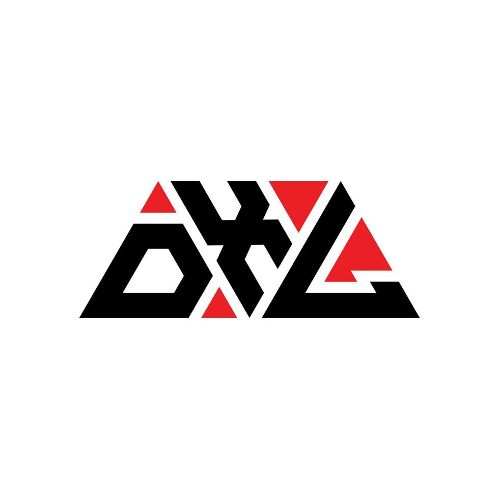 diseño de logotipo de letra triangular dxl con forma de triángulo. monograma de diseño de logotipo de triángulo dxl. plantilla de logotipo de vector de triángulo dxl con color rojo. logotipo triangular dxl logotipo simple, elegante y lujoso. dxl