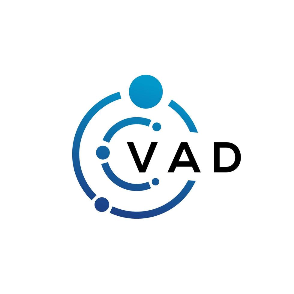 diseño de logotipo de tecnología de letra vad sobre fondo blanco. vad creative initials letter it logo concepto. diseño de letras vad. vector