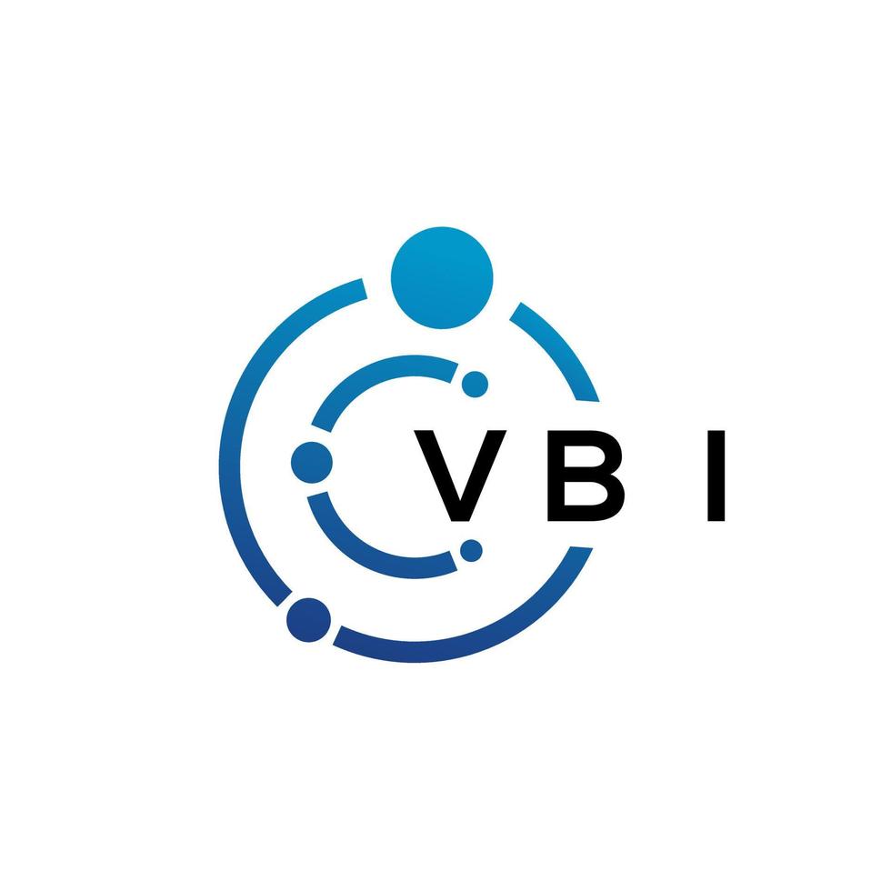 Diseño de logotipo de tecnología de letras vbi sobre fondo blanco. vbi creative initials letter it concepto de logotipo. diseño de letras vbi. vector