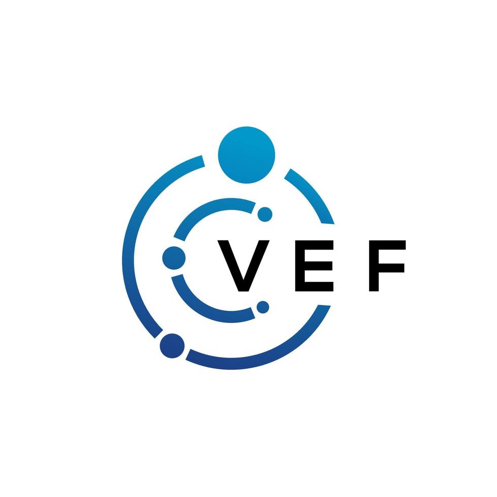 VEF letter technology logo design on white background. VEF creative initials letter IT logo concept. VEF letter design. vector