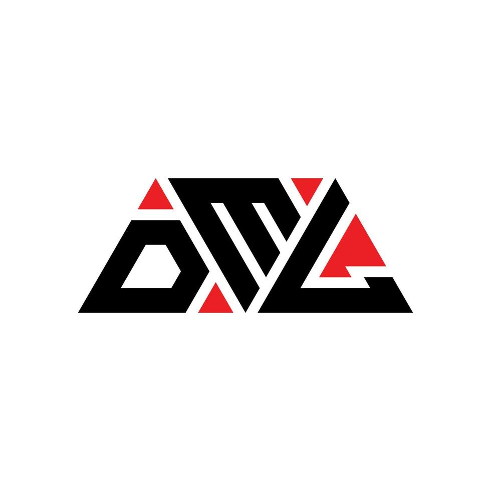 diseño de logotipo de letra de triángulo dml con forma de triángulo. monograma de diseño de logotipo de triángulo dml. plantilla de logotipo de vector de triángulo dml con color rojo. logotipo triangular dml logotipo simple, elegante y lujoso. dml