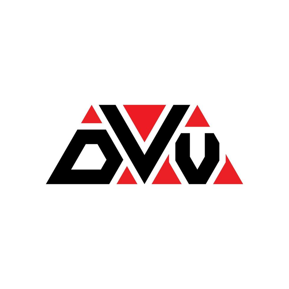 diseño de logotipo de letra triangular dvv con forma de triángulo. monograma de diseño del logotipo del triángulo dvv. plantilla de logotipo de vector de triángulo dvv con color rojo. logo triangular dvv logo simple, elegante y lujoso. dvv