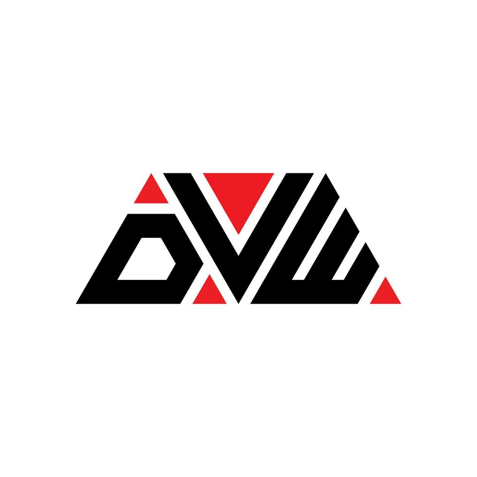 Diseño de logotipo de letra triangular dvw con forma de triángulo. monograma de diseño de logotipo de triángulo dvw. plantilla de logotipo de vector de triángulo dvw con color rojo. logotipo triangular dvw logotipo simple, elegante y lujoso. dvw