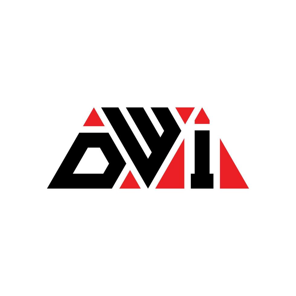 DWI triangle letter logo design with triangle shape. DWI triangle logo design monogram. DWI triangle vector logo template with red color. DWI triangular logo Simple, Elegant, and Luxurious Logo. DWI