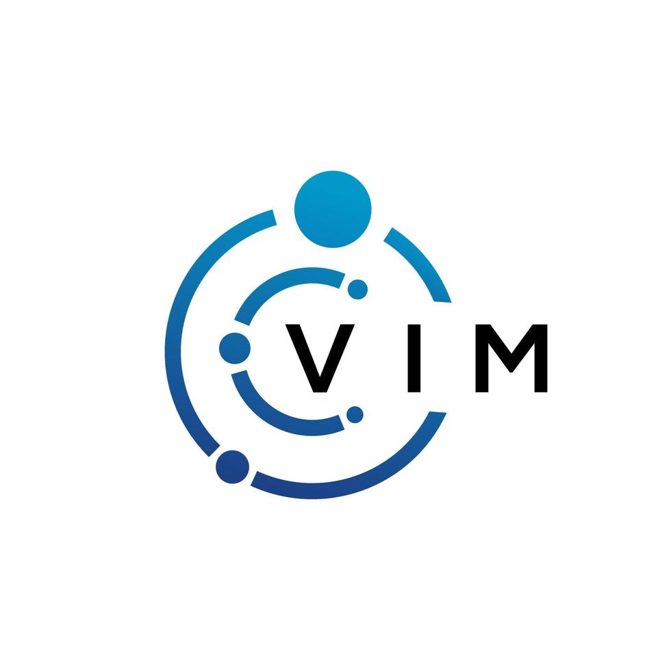 diseño de logotipo de tecnología de letra vim sobre fondo blanco. vim creative initials letter it concepto de logotipo. diseño de letras vim. vector