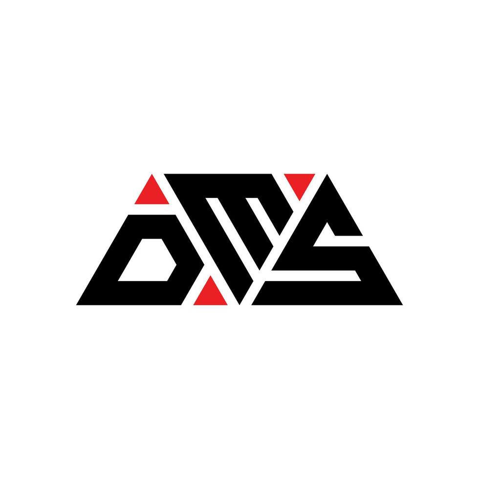 diseño de logotipo de letra triangular dms con forma de triángulo. monograma de diseño de logotipo de triángulo dms. plantilla de logotipo de vector de triángulo dms con color rojo. logotipo triangular dms logotipo simple, elegante y lujoso. mensajes de texto