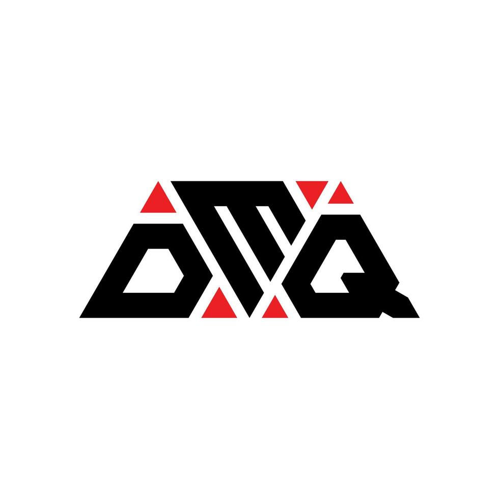 DMQ triangle letter logo design with triangle shape. DMQ triangle logo design monogram. DMQ triangle vector logo template with red color. DMQ triangular logo Simple, Elegant, and Luxurious Logo. DMQ