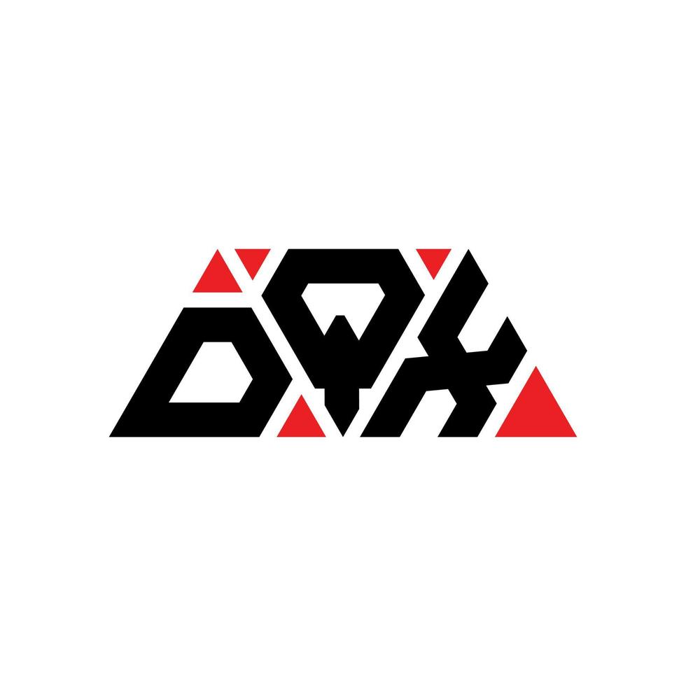 DQX triangle letter logo design with triangle shape. DQX triangle logo design monogram. DQX triangle vector logo template with red color. DQX triangular logo Simple, Elegant, and Luxurious Logo. DQX