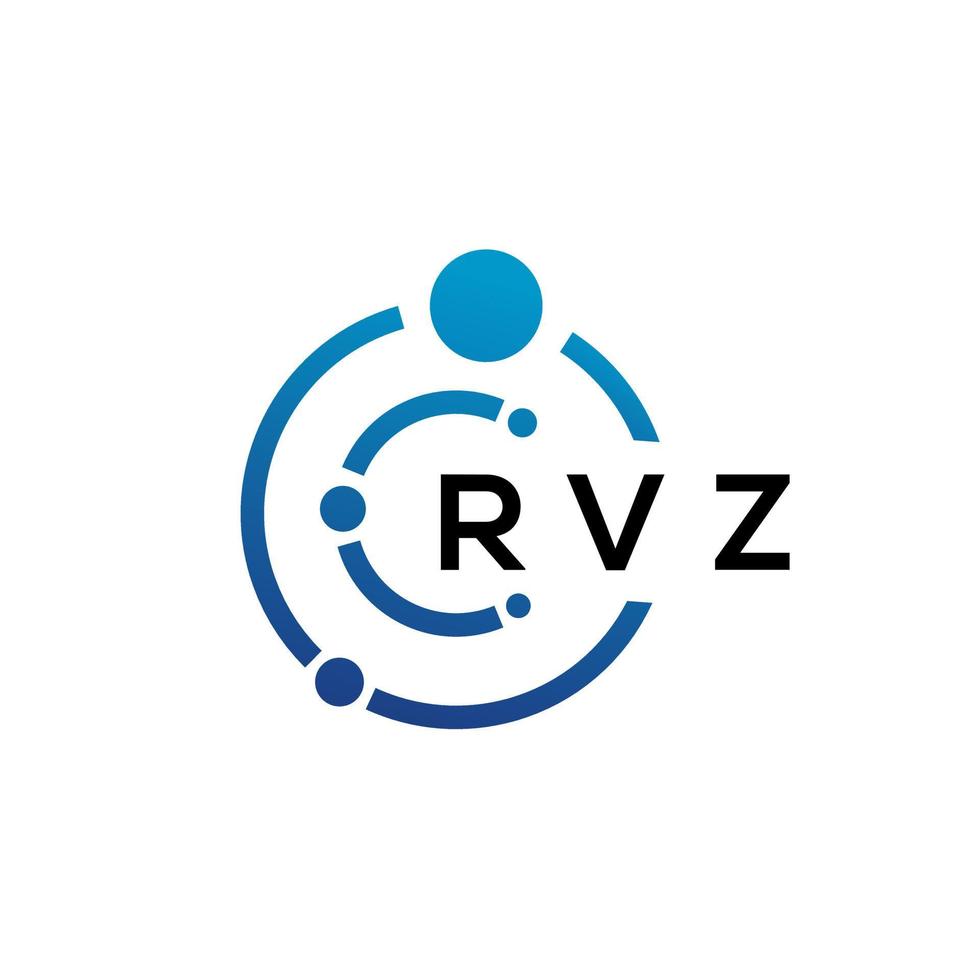 RVZ letter technology logo design on white background. RVZ creative initials letter IT logo concept. RVZ letter design. vector