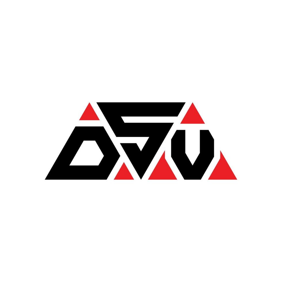DSV triangle letter logo design with triangle shape. DSV triangle logo design monogram. DSV triangle vector logo template with red color. DSV triangular logo Simple, Elegant, and Luxurious Logo. DSV