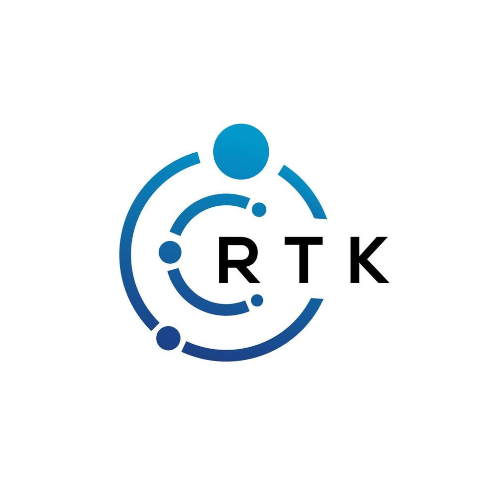 Diseño de logotipo de tecnología de letras rtk sobre fondo blanco. rtk creative initials letter it concepto de logotipo. diseño de letras rtk. vector