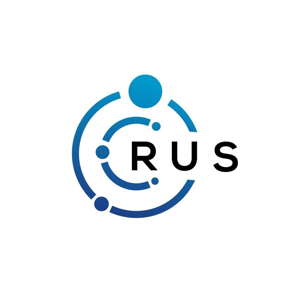 RUS letter technology logo design on white background. RUS creative initials letter IT logo concept. RUS letter design. vector