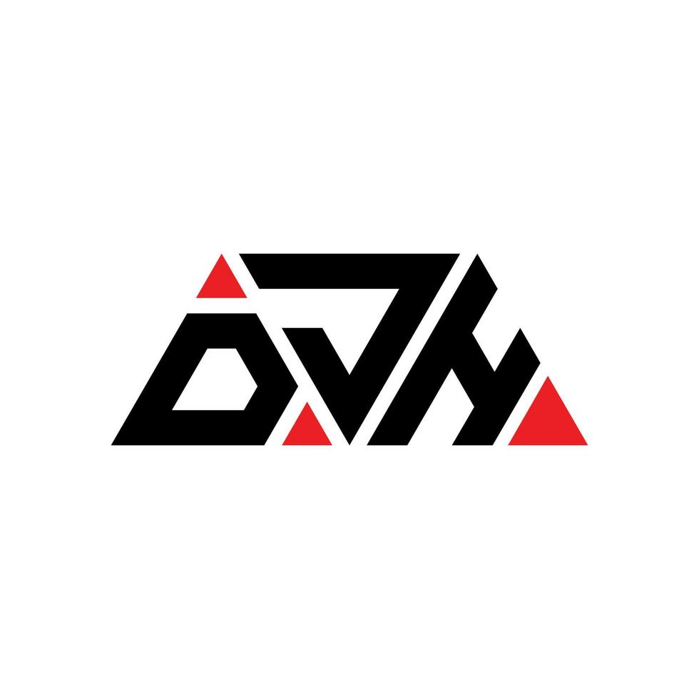 diseño de logotipo de letra triangular djh con forma de triángulo. monograma de diseño del logotipo del triángulo djh. plantilla de logotipo de vector de triángulo djh con color rojo. logotipo triangular djh logotipo simple, elegante y lujoso. djh