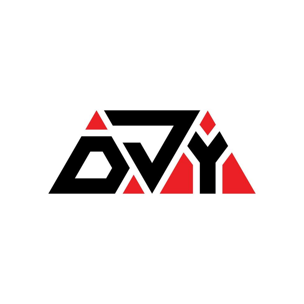 diseño de logotipo de letra triangular djy con forma de triángulo. monograma de diseño del logotipo del triángulo djy. plantilla de logotipo de vector de triángulo djy con color rojo. logo triangular djy logo simple, elegante y lujoso. DJY