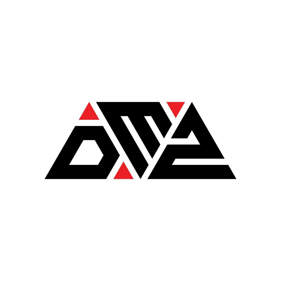 diseño de logotipo de letra triangular dmz con forma de triángulo. monograma de diseño del logotipo del triángulo dmz. plantilla de logotipo de vector de triángulo dmz con color rojo. logotipo triangular dmz logotipo simple, elegante y lujoso. dmz