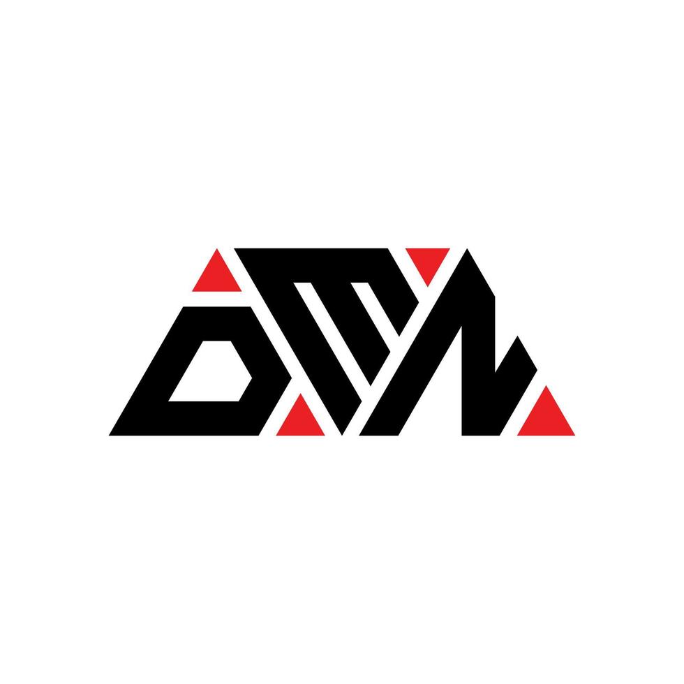 diseño de logotipo de letra triangular dmn con forma de triángulo. monograma de diseño de logotipo de triángulo dmn. plantilla de logotipo de vector de triángulo dmn con color rojo. logotipo triangular dmn logotipo simple, elegante y lujoso. maldita sea