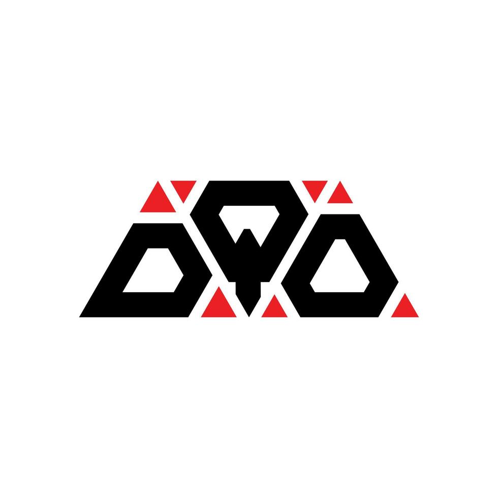 DQO triangle letter logo design with triangle shape. DQO triangle logo design monogram. DQO triangle vector logo template with red color. DQO triangular logo Simple, Elegant, and Luxurious Logo. DQO