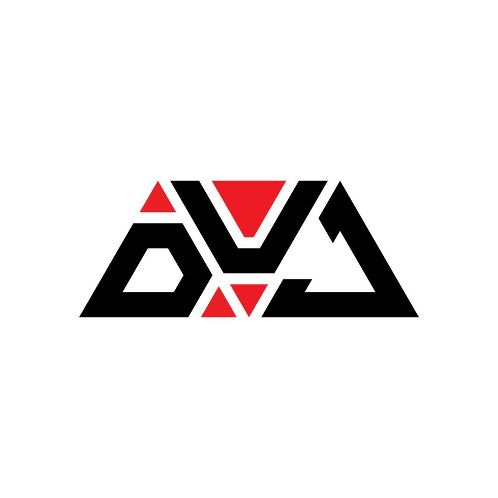 diseño de logotipo de letra de triángulo duj con forma de triángulo. monograma de diseño del logotipo del triángulo duj. plantilla de logotipo de vector de triángulo duj con color rojo. logotipo triangular duj logotipo simple, elegante y lujoso. duj