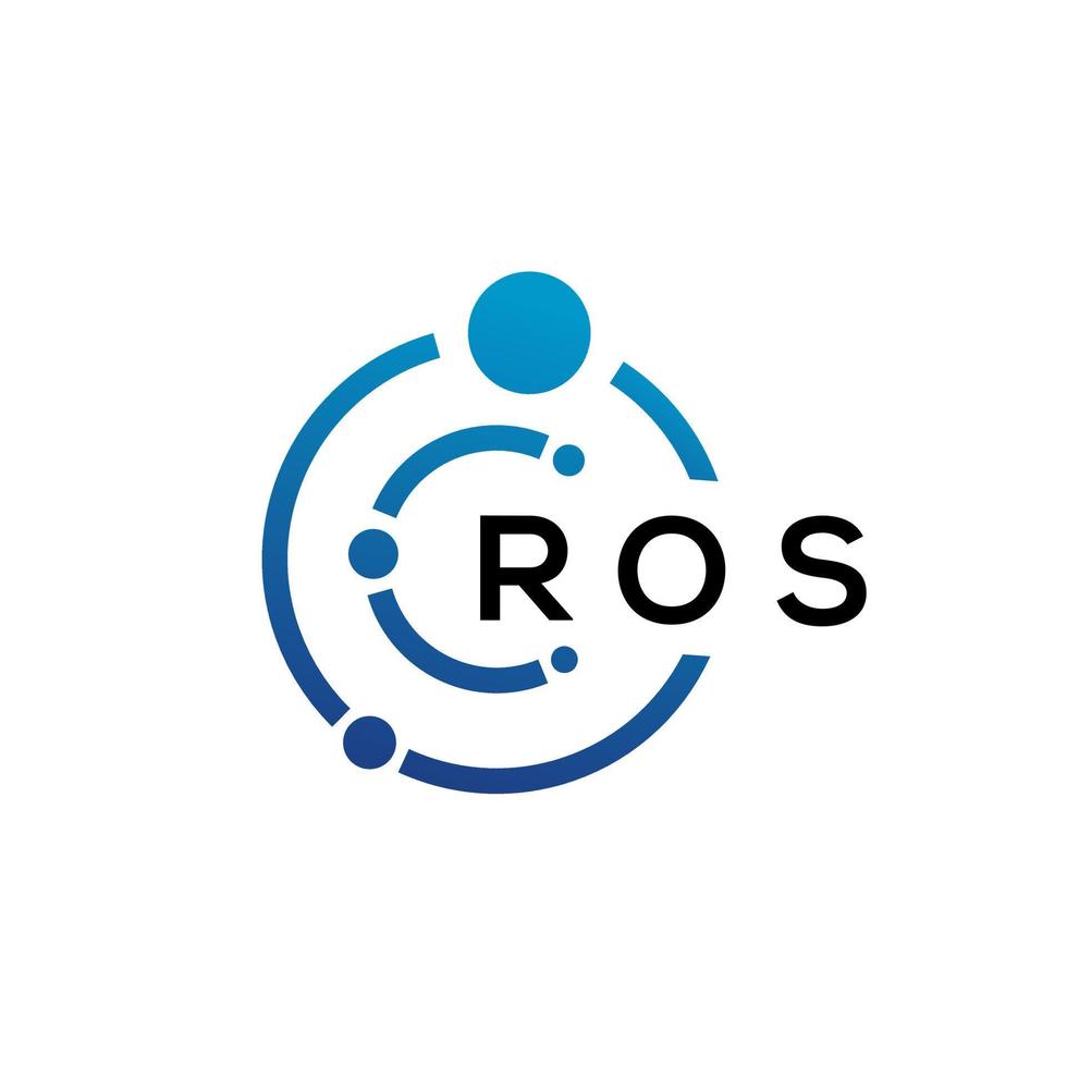 ROS letter technology logo design on white background. ROS creative initials letter IT logo concept. ROS letter design. vector